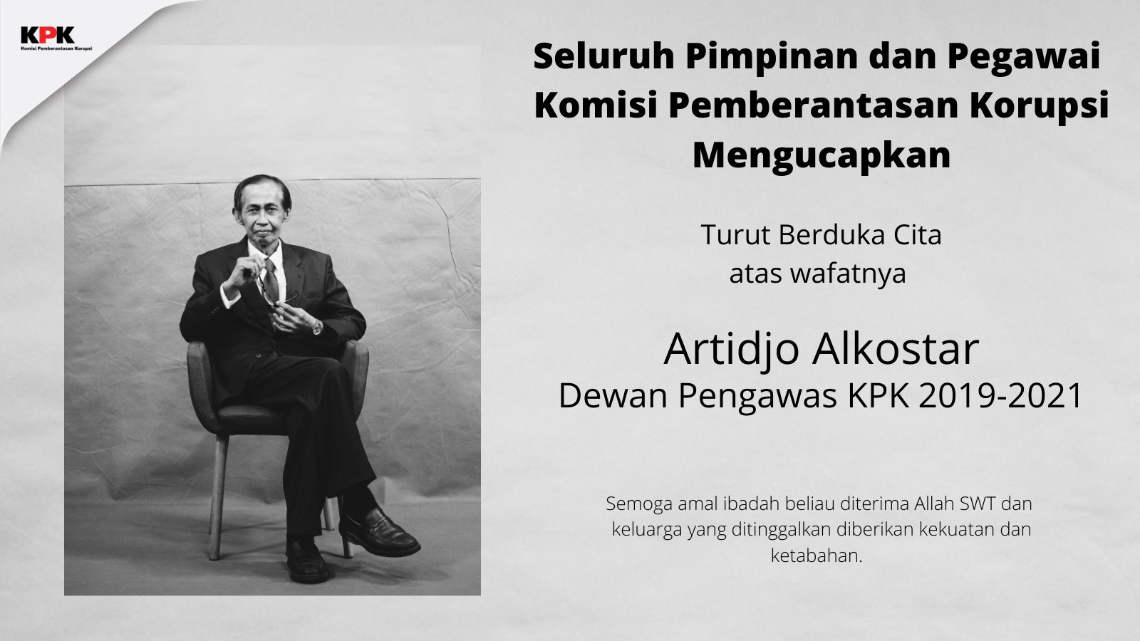 Ucapan Belasungkawa KPK Untuk Mendiang Artidjo Alkostar