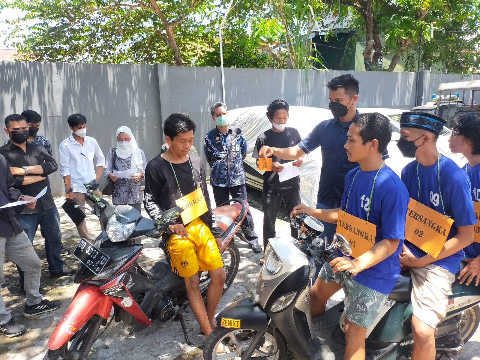 Polsek Makassar Gelar Reka Ulang Adegan Kasus Pembunuhan