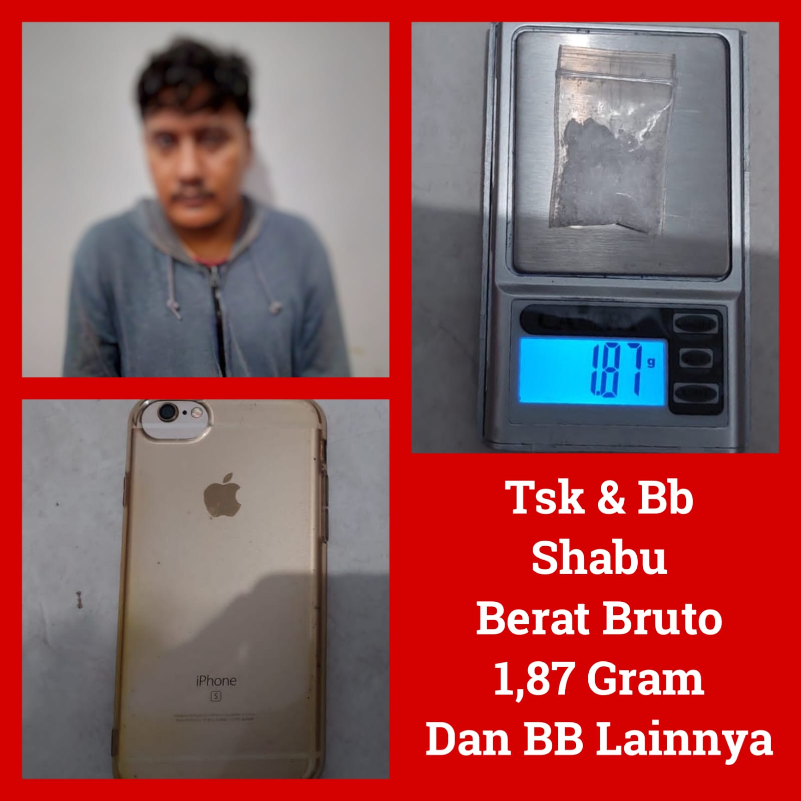 1,87 Gram Diduga Sabu Diamankan Polda Sulsel