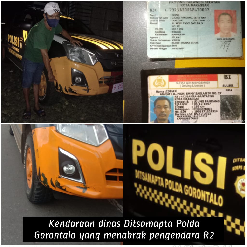 Sopir Mobil Dinas Polda Gorontalo Menyerahkan Diri