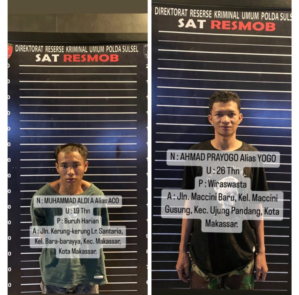 Resmob Polda Sulsel Bekuk Dua Pelaku Curanmor