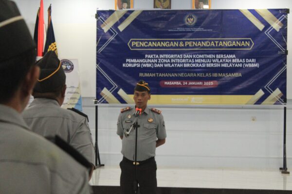 Rutan Masamba Gelar Apel Penandatanganan Pakta Integritas dan Komitmen Bersama Pembangunan ZI Menuju WBK-WBBM 2025