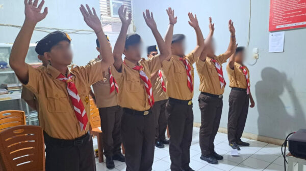 Yel-yel Warga Binaan Lapas Maros Gema secara Virtual di Pembukaan Perkemahan Satya Darma Bakti