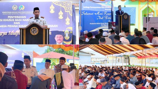 Khidmat dan Penuh Makna, Warga Binaan Lapas Maros Laksanakan Shalat Idul Fitri 1447 H